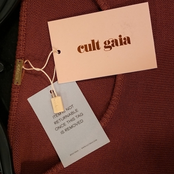 💕CULT GAIA💕 Carla Knit Dress ~ Full Length Gown Cut-Outs Ember Small NWT - Picture 13 of 16